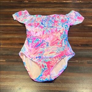 Lily Pulitzer Off-Shoulder Pink Fiesta One Piece Swimsuit